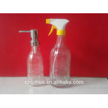 500ml&300ml Clear Glass Bottles for Liquid Soap with Pump Sprayer